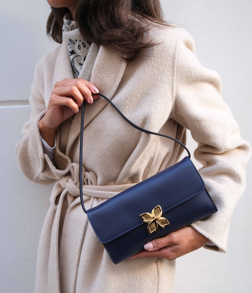 Hortensia Clutch | Bleu Nuit - Fleuron Paris